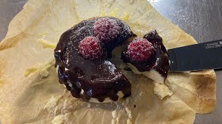 Mini Burnt Basque Cheesecake with melted chocolateampRaspberries step by step recipe delicious cake [upl. by Bonneau]