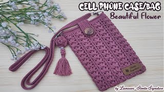 How to Crochet Cross Body BagCell phone Case  Merajut tas selempang tas hape [upl. by Libna]