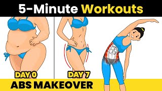 5 Minute ABS MAKEOVER Belly Fat and Thighs Workout to Lose Weight at Home Fast [upl. by Julio]