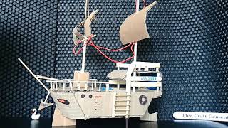 Craft boat from cardboard [upl. by Rebmac]