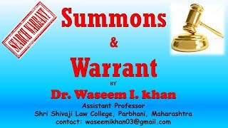 Summons and Warrant  Difference between Summons and Warrant  Criminal Procedure Court [upl. by Eniarral]