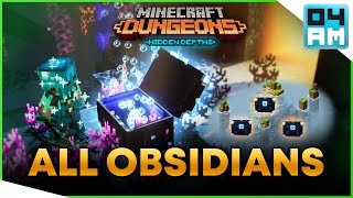 ALL SECRET OBSIDIAN CHEST Locations For Minecraft Dungeons Hidden Depths DLC [upl. by Ajam490]