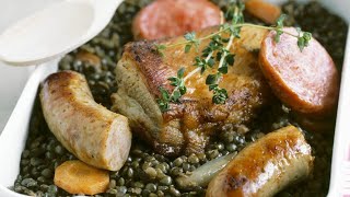 Recette  Petit salé aux lentilles [upl. by Hadleigh658]