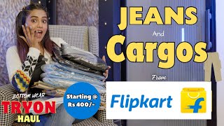 Trendy JEANS amp CARGOS haul from Flipkart 💙  TryOn  Honest Reviews  gimaashi [upl. by Ettenwahs654]