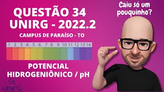 UNIRG PARAÍSO 20222  Questão 34  Cálculo de Concentração de Cátions Hidrônio [upl. by Huxley]