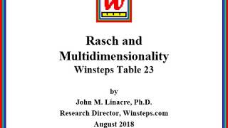 Detecting multidimensionality in Rasch data using Winsteps Table 23 [upl. by Gipsy195]