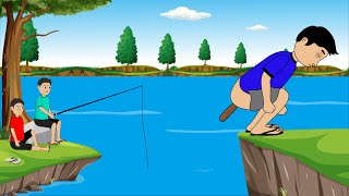 Gagal Mancing Terbaru Vs Gagal Berenang  Kartun Lucu  Funny Cartoon Part 1 [upl. by Nauqyaj]