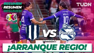 Highlights  Rayadas vs Puebla  Liga Mx Femenil  CL2024 J1  TUDN [upl. by Josee]