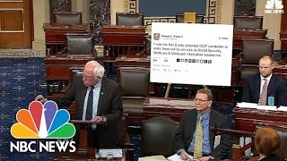 Senator Bernie Sanders Takes Donald Trump Tweet To Senate Floor  NBC News [upl. by Ettereve]