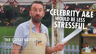 Lee Mack wings it moonwalks and gets the Hollywood Stare  The Great Stand Up To Cancer Bake Off [upl. by Annaicul343]