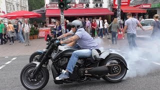 3 Crazy Harley Davidson VRods amp Sportster  BURNOUTS AND LOUD SOUNDS [upl. by Leonardo]