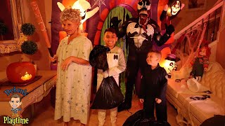 Deion Trick or Treats in his house with Granny and Piggy  Deion’s Playtime Skit [upl. by Selym215]