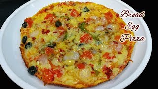 Bread Egg Pizza  Omelette Pizza Recipe [upl. by Schnurr]