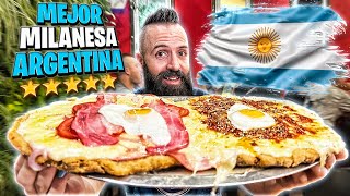 ESPAÑOL PRUEBA POR PRIMERA VEZ LA MILANESA ARGENTINA EN BUENOS AIRES EL ANTOJO [upl. by Otero582]