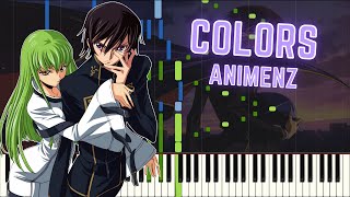 Animenz Code Geass OP  Colors  Piano Tutorial  Synthesia [upl. by Ailenroc206]