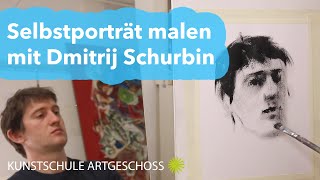 Gesichter zeichnen einfach Selbstporträt in 6 Minuten malen OnlineMalkurs mit Dmitrij Schurbin [upl. by Mathia]