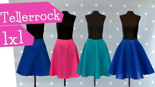 Tellerrock nähen 1x1  unterschiedliche Rockformen konstruieren  Rock Circle Skirts  mommymade [upl. by Eidson675]