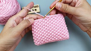 How to Crochet Coin Purse  Free Crochet Purse Patterns  Crochet Mini Bag  Vivi Berry DIY [upl. by Elinad]