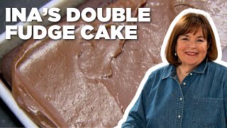 Ina Gartens Double Fudge Cake with Chocolate Buttercream  Barefoot Contessa  Food Network [upl. by Assiram]