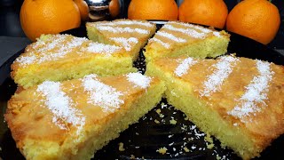 Gâteau à la Semoule sans œufs sans lait sans sirop basboussa en 5 min fondant en bouche 4 ings  166 [upl. by Bishop]