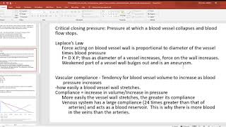 33 Poiseuille’s Law viscosity closing pressure Laplace’s law compliance blood distribution blo [upl. by Butta351]