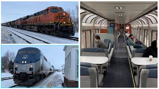 Riding Amtrak’s Southwest Chief La Plata MO to Fort Madison IA  January 22 2024 [upl. by Labinnah375]