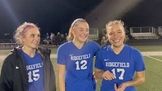 HighlightsInterviews Ridgefield clinches 2A state girls soccer berth with 30 win over Hockinson [upl. by Ecnahs]