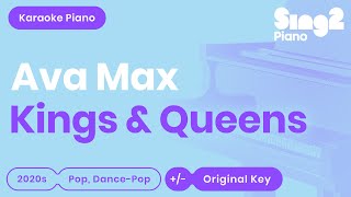 Ava Max  Kings amp Queens Karaoke Piano [upl. by Kuster727]