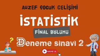 AUZEF İstatistik Final Deneme Sınavı  2 [upl. by Neelloj]