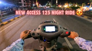 New Suzuki Access 125 Night Ride amp Headlight Test🥵 [upl. by Eiznekcm]