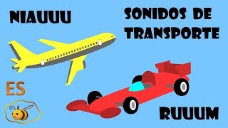 Sonidos de transportes para niños Los medios de transporte dibujo animado para bebés en español [upl. by Grishilda]