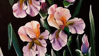 How to draw Irises decorativepainting full tutorial [upl. by Pitzer250]