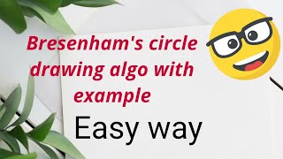 bresenhams circle drawing algorithm  example of bresenhams circle drawing algorithm [upl. by Albers56]