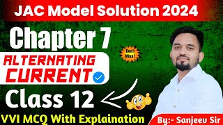 JAC model paper solution 2024alternatingcurrent chapter7 class12 physics jacboard [upl. by Vitoria]