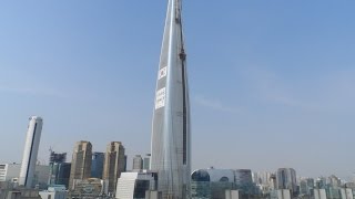 Lotte World Tower 555m  Koreas Tallest Building  April 2016 Update [upl. by Pebrook]