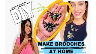 Make BROOCHES at home EASY  DIY diy art fashion handmade [upl. by Thomey229]