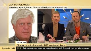 MSB Fler olyckor hemma om ROTavdraget minskas  Nyhetsmorgon TV4 [upl. by Coulson]