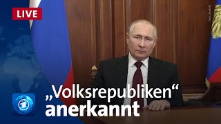 Reaktionen Putin erkennt Separatistengebiete als unabhängig an  Russland  Ukraine [upl. by Liberati]