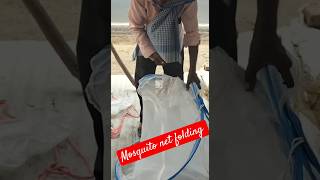 mosquito net folding ll how to fold net mosquito 🦟ll machardani for dabble bed video shorts [upl. by Acimaj]