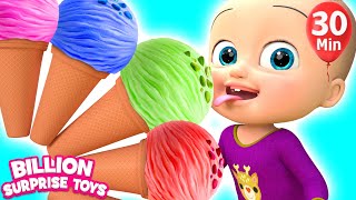 One Little Ice Creams  BillionSurpriseToys Nursery Rhymes Kids Songs [upl. by Evelinn993]