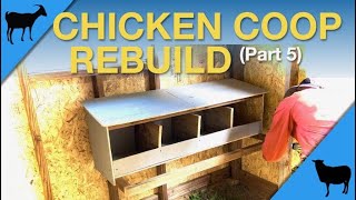 Chicken Coop Rebuild Part 5 Nesting Boxes and Roost Poles [upl. by Yeclek]