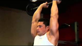 Standin overhead barbell triceps extension [upl. by Nired450]