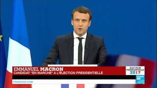 REPLAY  Discours dEmmanuel Macron en tête du 1er tour de la Présidentielle 2017 en France [upl. by Gaudette]