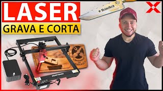 GRAVADORA E CORTE A LASER FÁCIL DE USAR FATURE TRABALHANDO COM MADEIRA PLÁSTICO COURO EVA MDF [upl. by Alleb701]