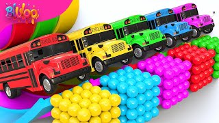 The Wheels on The Bus Song❤️🚌Colorful Bus amp SUPRISE EGGS🍀BluLoo Nursery Rhymes amp Kerenza Kids Songs💥 [upl. by Elaynad976]