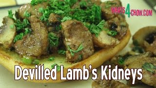 Devilled Lambs Kidneys with Brown Mushrooms and Creamy Garlic Glaze  Superb Kidney Recipe [upl. by Warfield896]