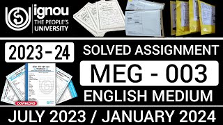 MEG 03 SOLVED ASSIGNMENT 202324  MEG 03 SOLVED ASSIGNMENT 202324 IN ENGLISH  MEG 03 ASSIGNMENT [upl. by Inilahs250]