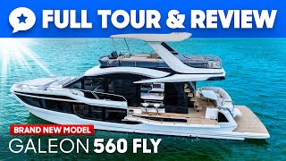 NEW Galeon 560 Fly Yacht Tour amp Review  YachtBuyer [upl. by Macy]