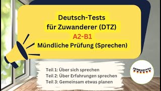 Deutsch Tests für ZuwandererDTZ A2B1Mündliche PrüfungSprechen 2023 german2you deutschlernen [upl. by Esinaej]