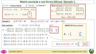 Matriz asociada a una forma bilineal [upl. by Dnalevets117]